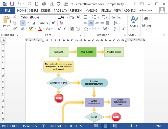how to create a flow chart in excel 2017 for mac